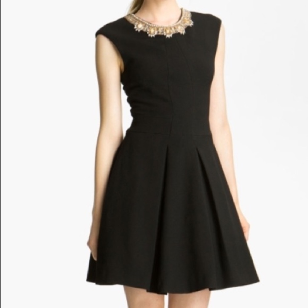 Tracy Reese Anthropologie black dress with jewels